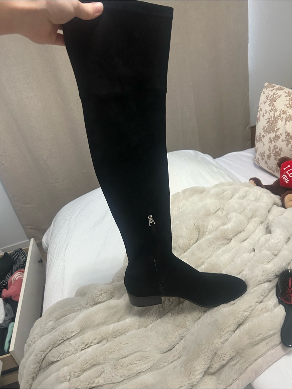 Dolce Vita Black Suede Over-the-Knee Boots